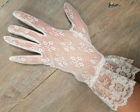 White lace gloves